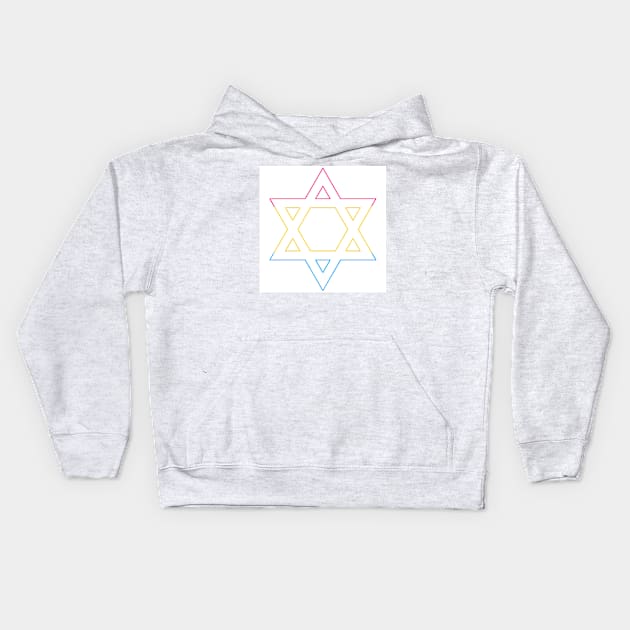 Star of David Pan Pride Kids Hoodie by ThePureAudacity